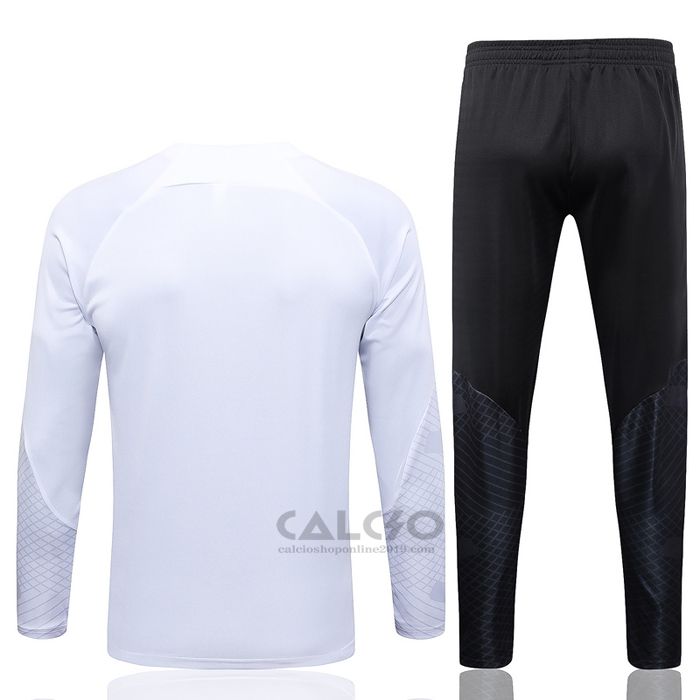 Tuta da Track di Felpa Paris Saint-Germain Jordan 2023-2024 Bianco